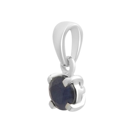 Silver pendant with a sapphire