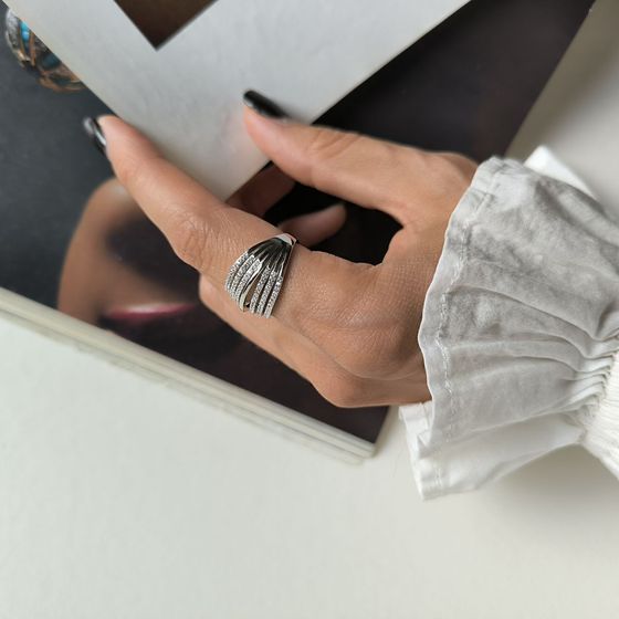 Silver Ring with Fianites