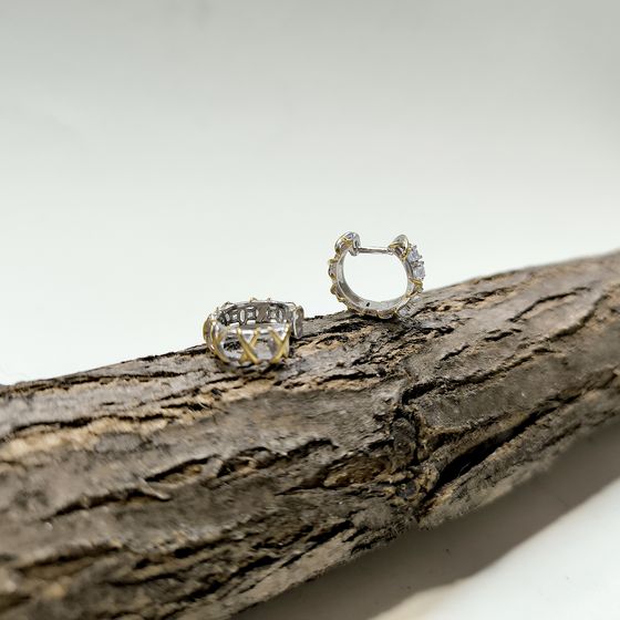 Silver Earrings with Fianites