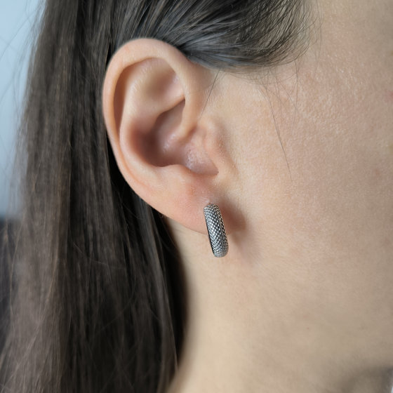 Silver earrings without stones