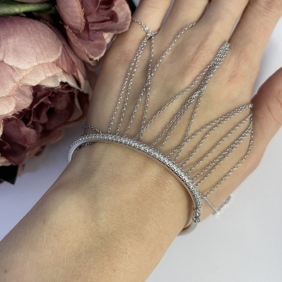 Silver bracelet with phianites
