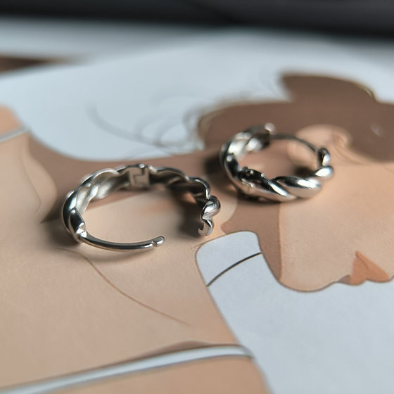 Silver earrings without stones