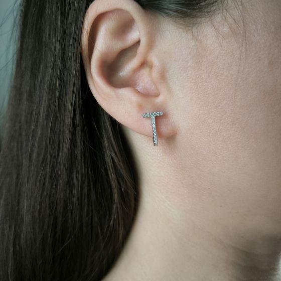 Silver Earrings with Fianites