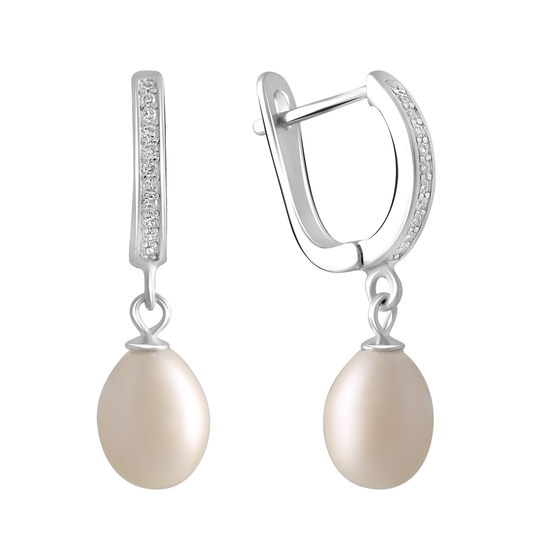 Silver Earrings with Pearls