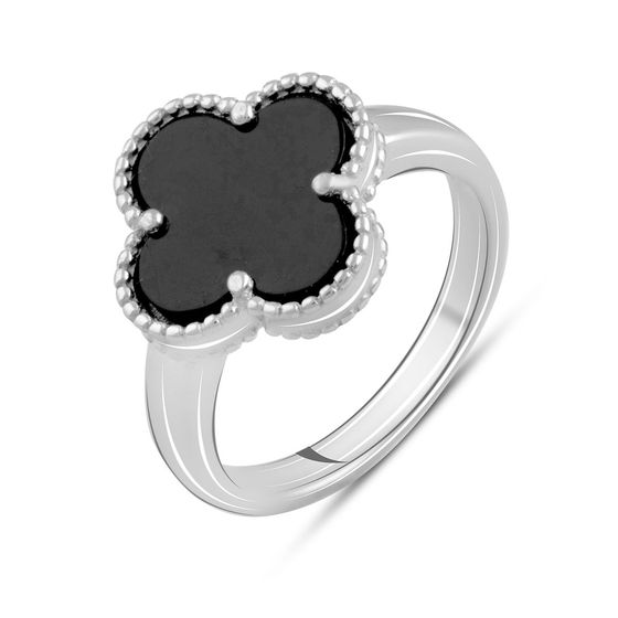 Silver ring with onyx