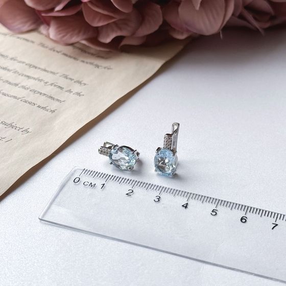 Серебряные серьги с топазом 5.902ct