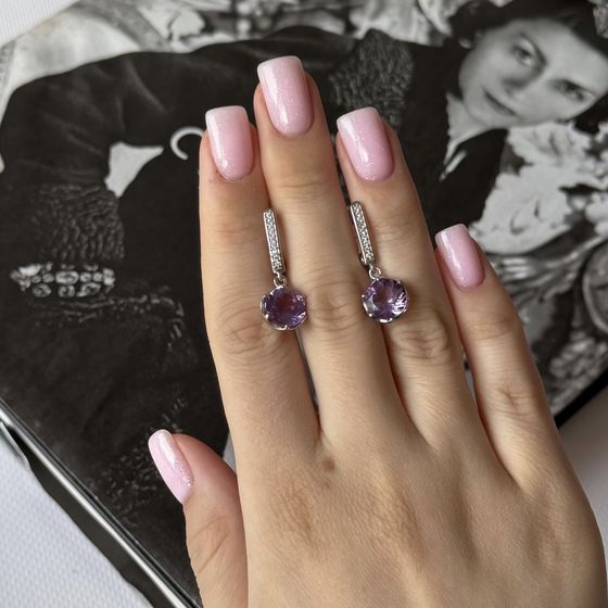 Silver earrings with amethyst 5.279ct