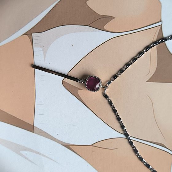 Серебряная подвеска с рубином 1.3ct