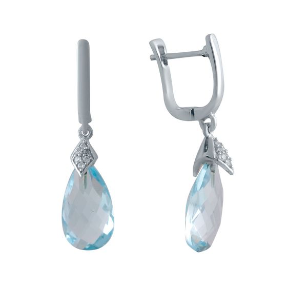 Silver Earrings with Topaz (11.376 ct)
