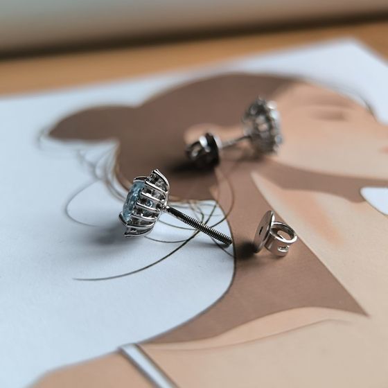 Срібні сережки з топазом 2,535 карата