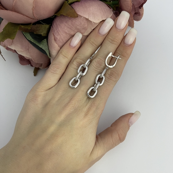 Silver earrings without stones