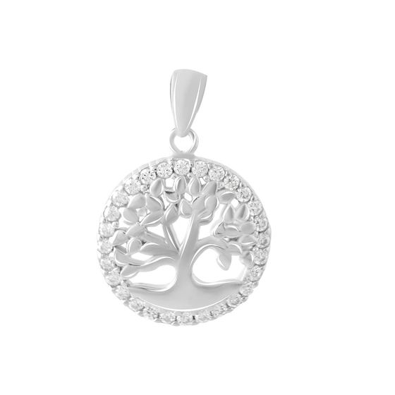 Silver pendant with phianites