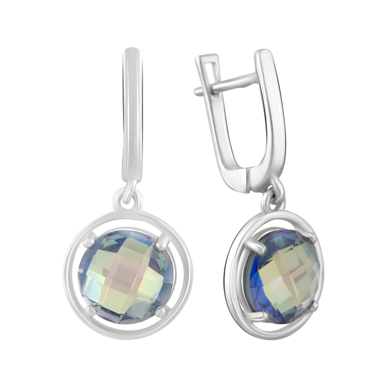 Silver earrings with mystic topaz, 12.855 ct