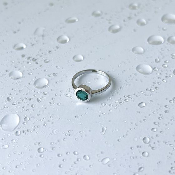 Silver ring with aquamarine (nano)