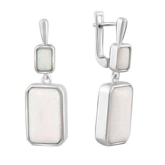 Silver earrings with opal 5.058ct