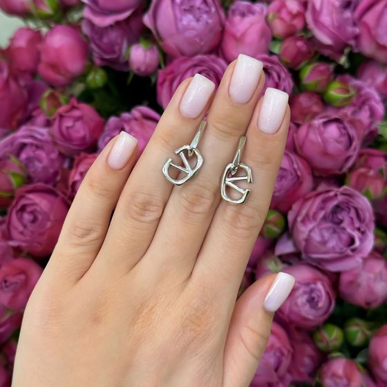 Silver earrings without stones