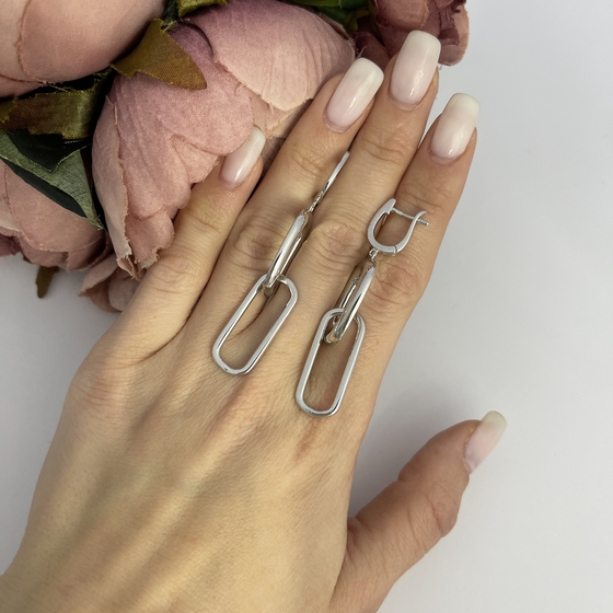 Silver earrings without stones