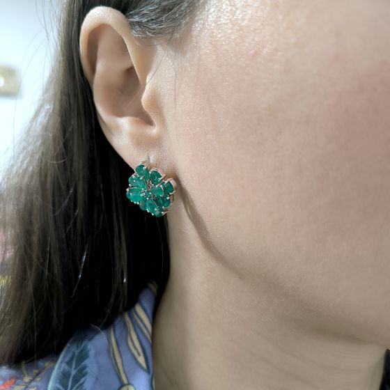 Silver earrings with agate (7.806 carats)