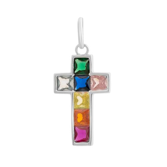 Silver cross with phianites