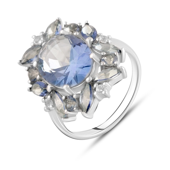 Silver ring with mystic topaz 5.35ct