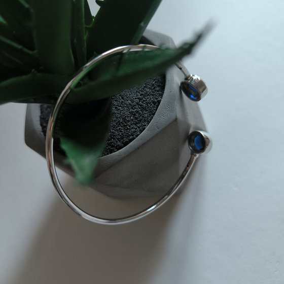 Silver bracelet with sapphire nano 4.52ct