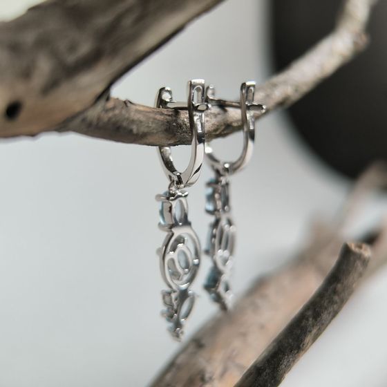 Silver earrings with topaz 3.367ct