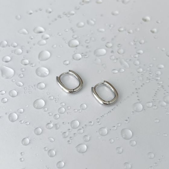 Silver earrings without stones