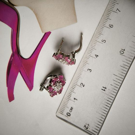 Silver earrings with ruby 4.27ct