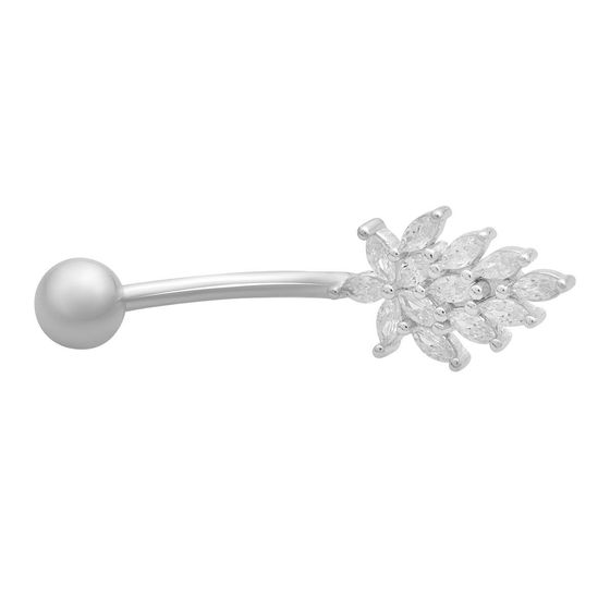 Silver piercing with phianites