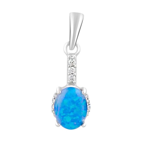Silver pendant with opal