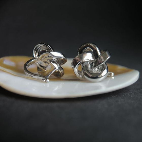 Silver earrings without stones