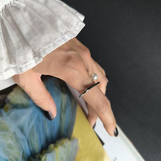 Silver Ring with Pearls