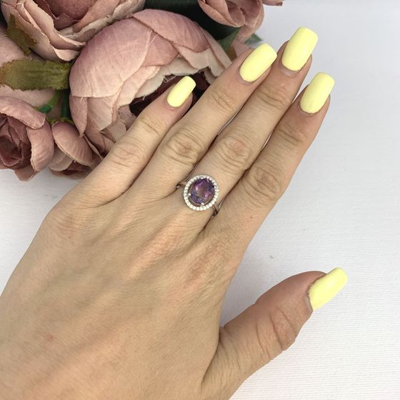 Silver ring with ametrine nano 2.138ct