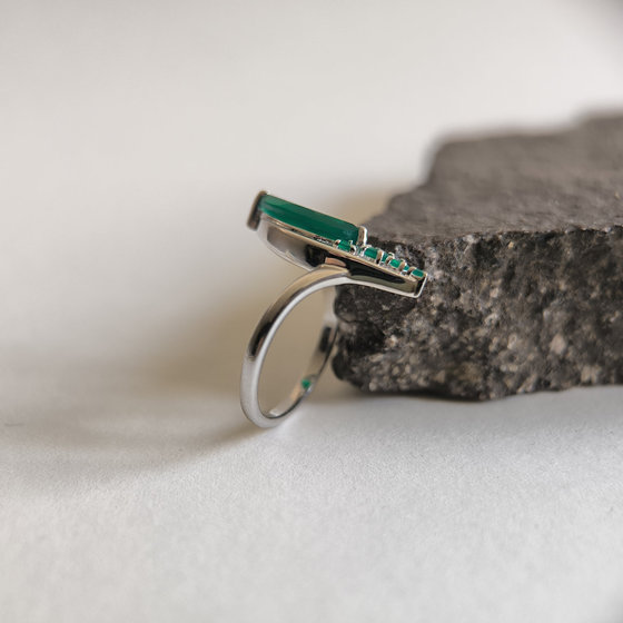 Серебряное кольцо с агатом 1.645ct
