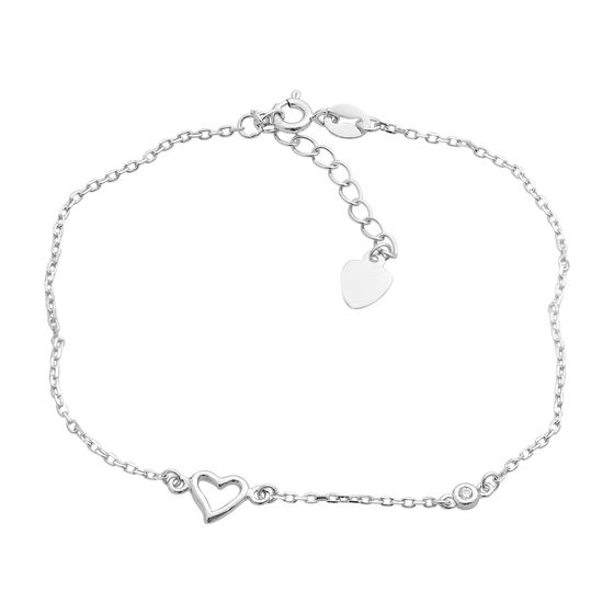 Silver bracelet with cubic zirconia