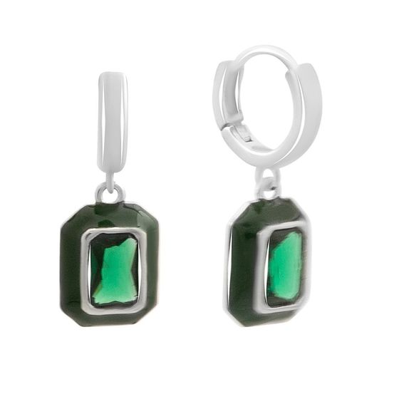 Silver earrings with phianites, semallu