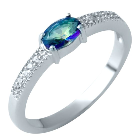 Серебряное кольцо с мистик топазом 0.441ct