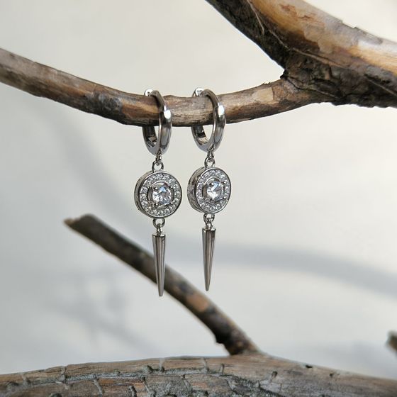 Silver Earrings with Fianites