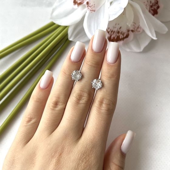 Silver Earrings with Fianites