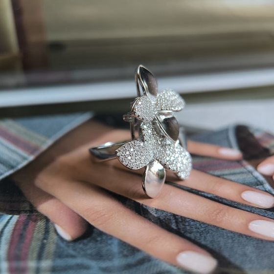 Silver Ring with Fianites