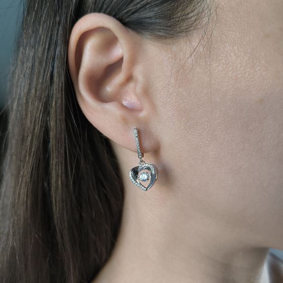 Silver Earrings with Fianites
