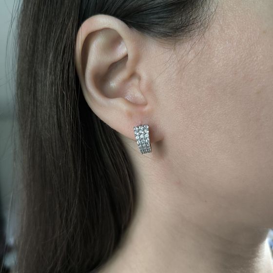Silver Earrings with Fianites