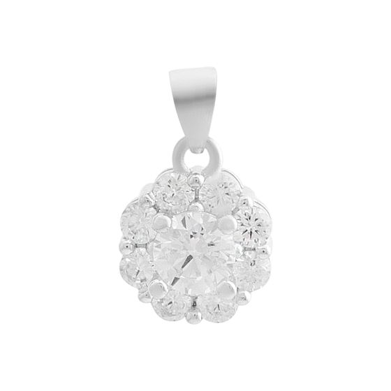 Silver pendant with phianites