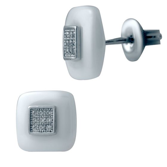 Silver earrings with ceramics