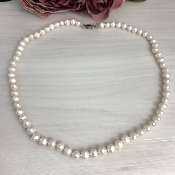 Silver beads with pearls