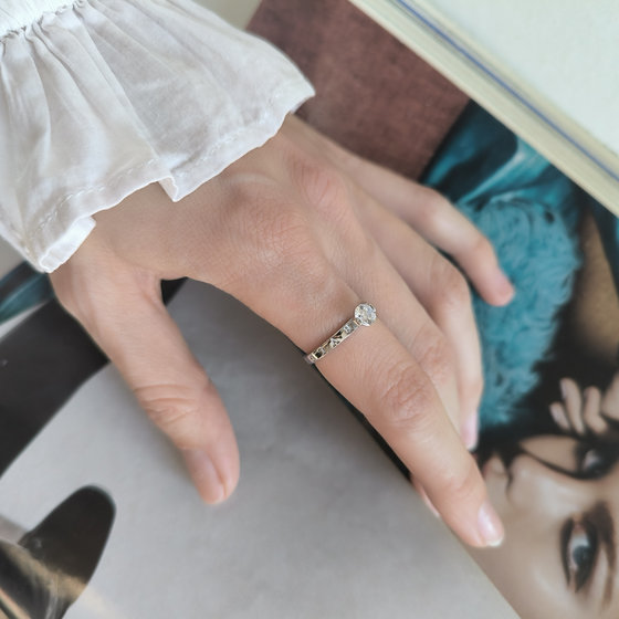 Silver ring with cubic zirconia