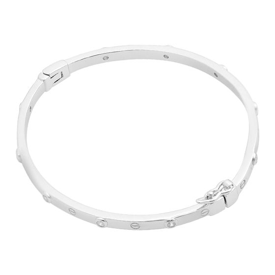 Silver bracelet with phianites