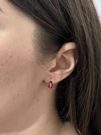 Silver earrings with yemallu