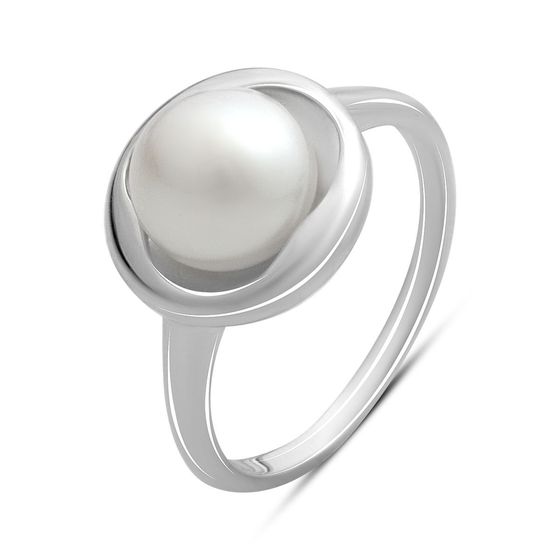 Silver ring with pearls