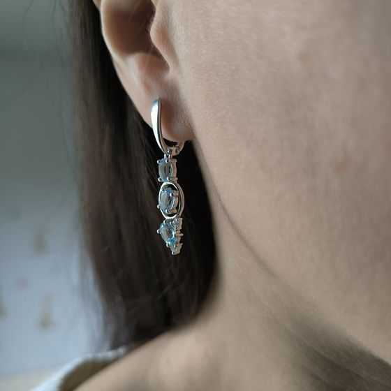 Silver earrings with topaz 3.367ct